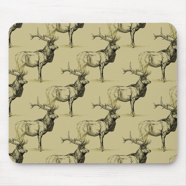 Stier-Elch-Jäger-Tier-Großwildjagd-Geweihe Mousepad (Vorne)