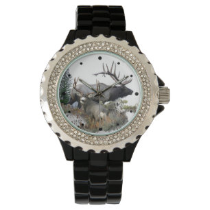 Stier-Elche und Dollarrotwild Armbanduhr