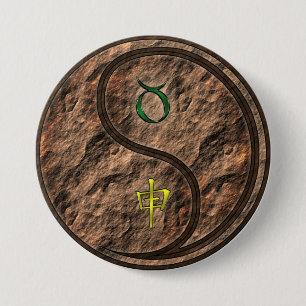 Stier & Erde Affe Button
