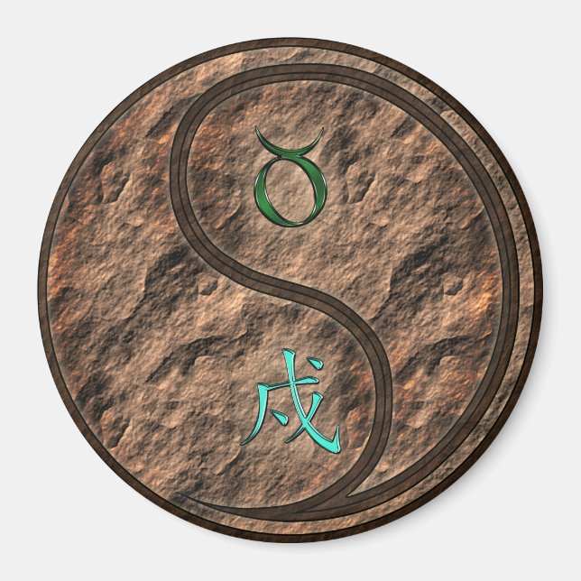 Stier & Erde Hund Magnet (Vorne)