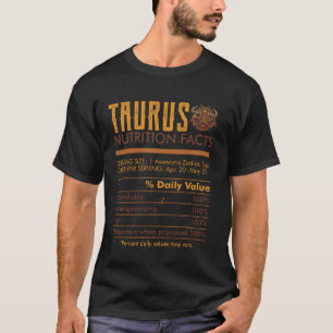 Stier Ernährungsfakten Zodiac Astrologie Horoskop T-Shirt