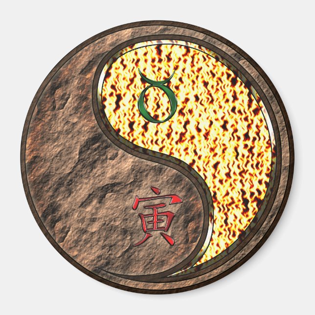 Stier & Feuer Tiger Magnet (Vorne)