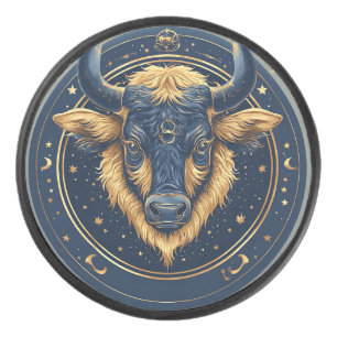 ♉ Stier Goldener Stierring Hockey-Puck Sternzeiche Eishockey Puck