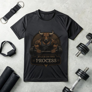 Stier-Gym-Motivations-T-Shirt Konzentriere dich T-Shirt