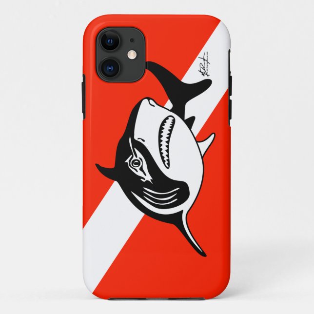 Stier-Haifisch-Tauchen-Flagge iPhone Fall Case-Mate iPhone Hülle (Rückseite)