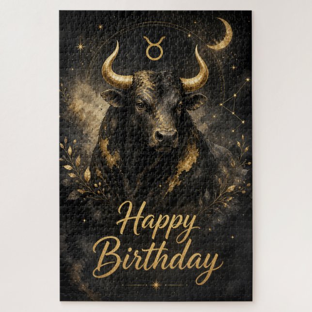 Stier Happy Birthday Sternzeichen Design (Vertikal)