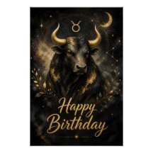 Stier Happy Birthday Sternzeichen Design