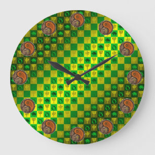 Stier & Holz Affe Große Wanduhr