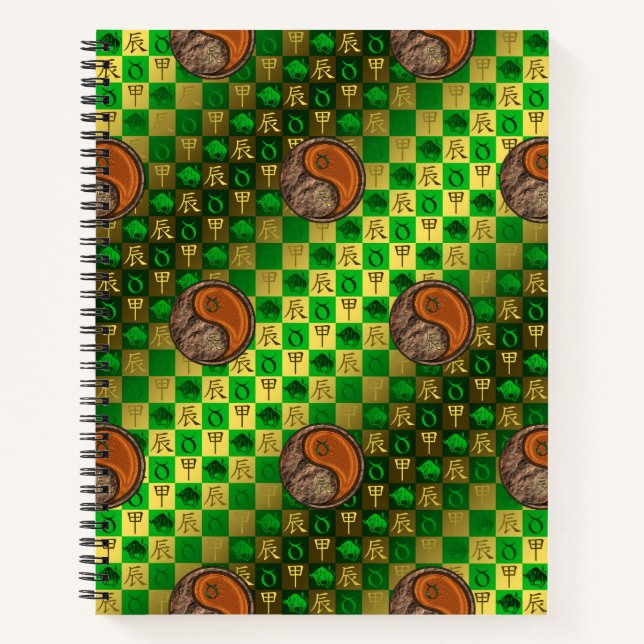 Stier & Holz-Drache Notizbuch (Vorderseite)