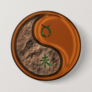 Stier & Holz Ziege Button