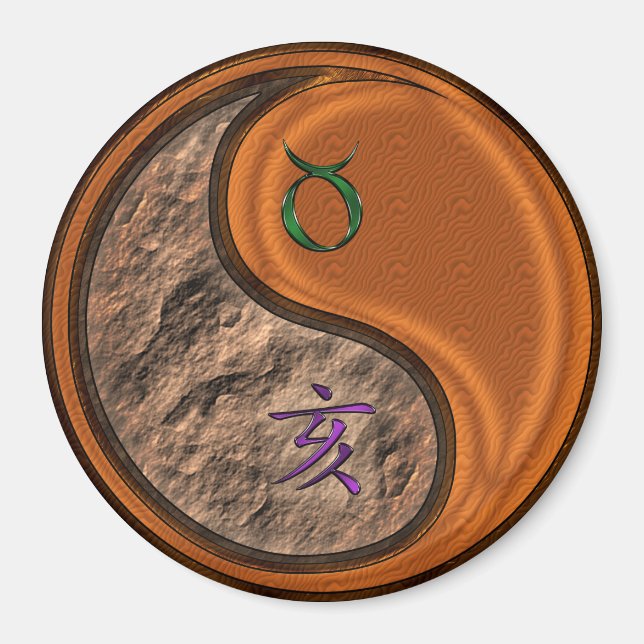 Stier & Holzschwein Magnet (Vorne)