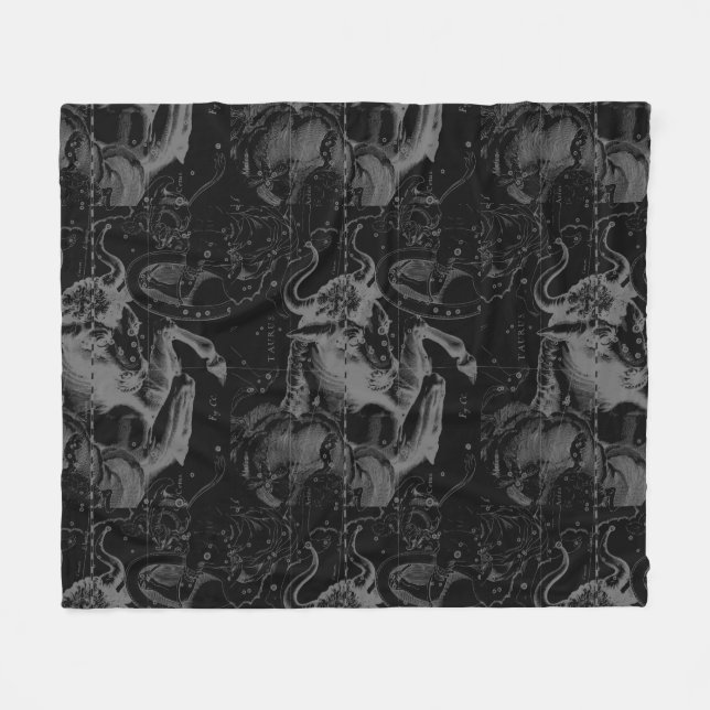 Stier-Konstellation Hevelius Dekor 1690 Fleecedecke (Vorderseite (Horizontal))