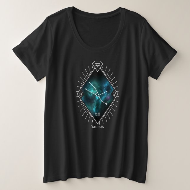 Stier-Konstellation u. Tierkreis-Symbol Große Größe T-Shirt (Design vorne)