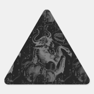 Stier-Konstellations-Karte Hevelius 1690 auf Dreieckiger Aufkleber