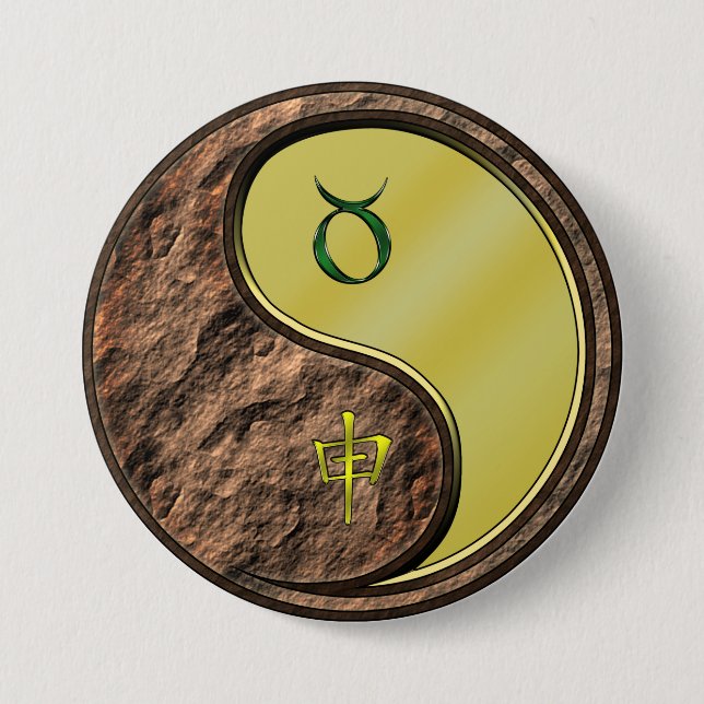 Stier & Metallaffe Button (Vorderseite)