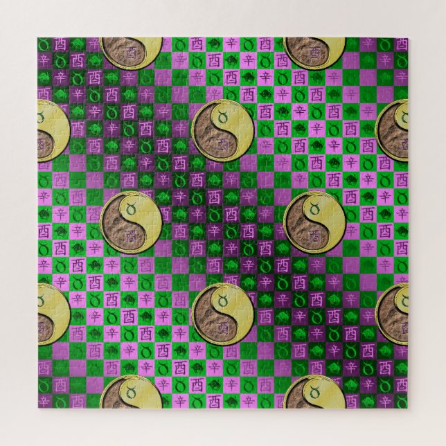 Stier & Metallener Hahn (Vertikal)