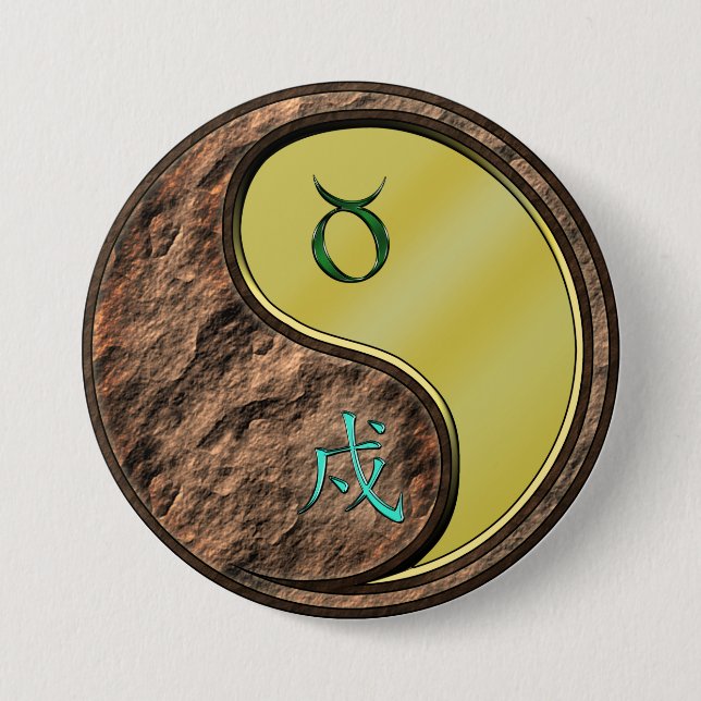 Stier & Metallhund Button (Vorderseite)