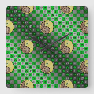 Stier & Metallinchen Quadratische Wanduhr