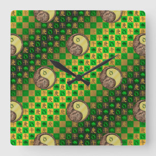 Stier & Metallpferd Quadratische Wanduhr
