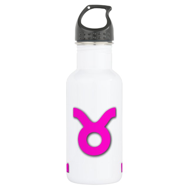 Stier-Muster-Rosa Edelstahlflasche (Vorderseite)