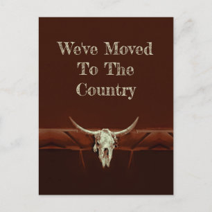 Stier-Schädel Braun Country Western Style Umzug Postkarte
