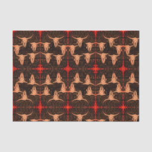 Stier-Schädel Western-Landhaus-Stil Braun Rot Rust Seidenpapier