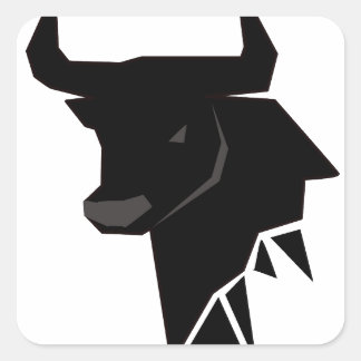 Stier Silhouette Sternzeichen Quadratischer Aufkleber
