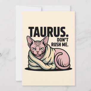 Stier Sphynx-Katze Zodiac-Haltung Illustration Feiertagskarte