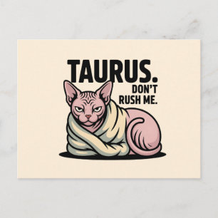 Stier Sphynx-Katze Zodiac-Haltung Illustration Postkarte