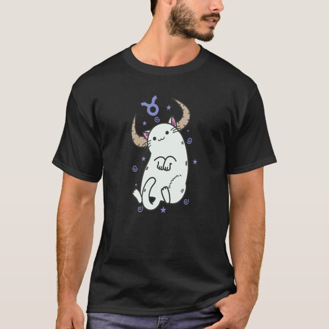 Stier-Sternzeichen als Katzen-Horoskop T-Shirt (Vorderseite)
