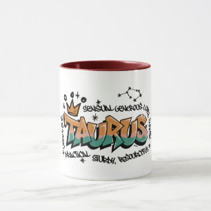 Stier-Sternzeichen-Graffiti Tasse