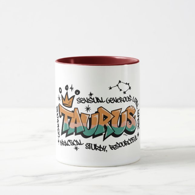 Stier-Sternzeichen-Graffiti Tasse (Zentrum)