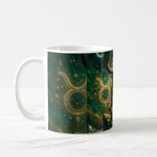 Stier-Sternzeichen-Kaffeetasse für Männer | Astrol Kaffeetasse (Links)
