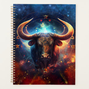 Stier-Sternzeichen Wasserfarben-Design Planer