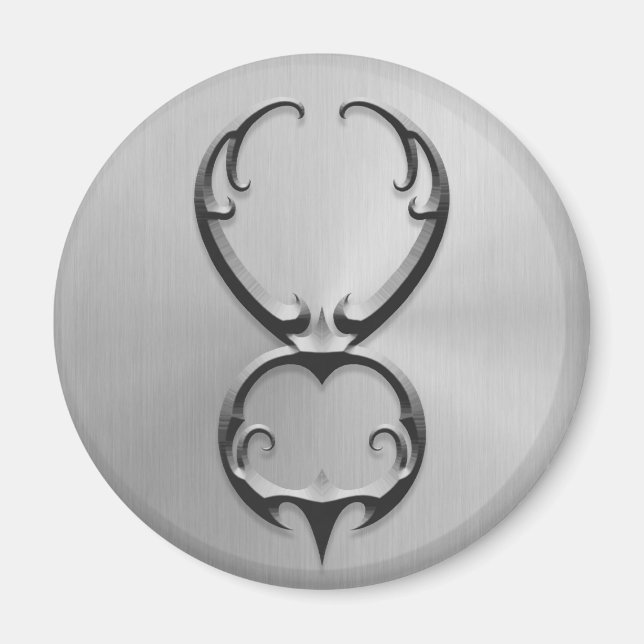 Stier-Symbol aus Edelstahl Magnet (Vorne)
