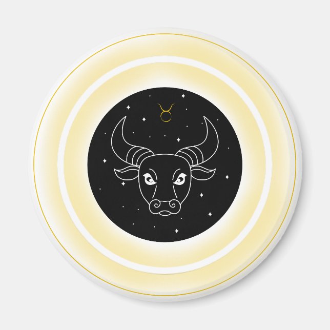 Stier-Symbol – Minimales Astrologie-Emblem Magnet (Vorne)