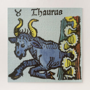 Stier Taurus, Vintage Zeichen des Zodiak