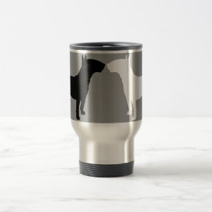 Stier-Terrier-Doppelt-Silhouette-Reise-Tasse Reisebecher