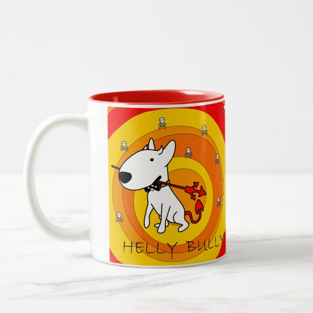 Stier-Terrier-Tasse Zweifarbige Tasse (Links)