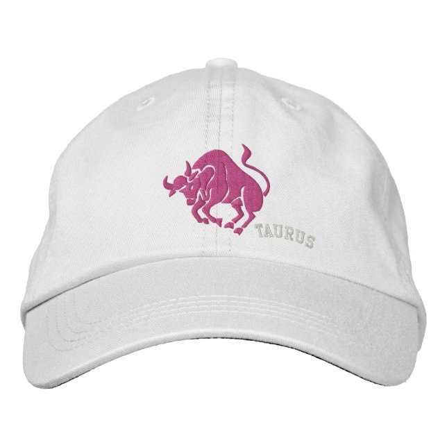 Stier-Tierkreis-Symbol-Stickerei Bestickte Kappe (Vorderseite)