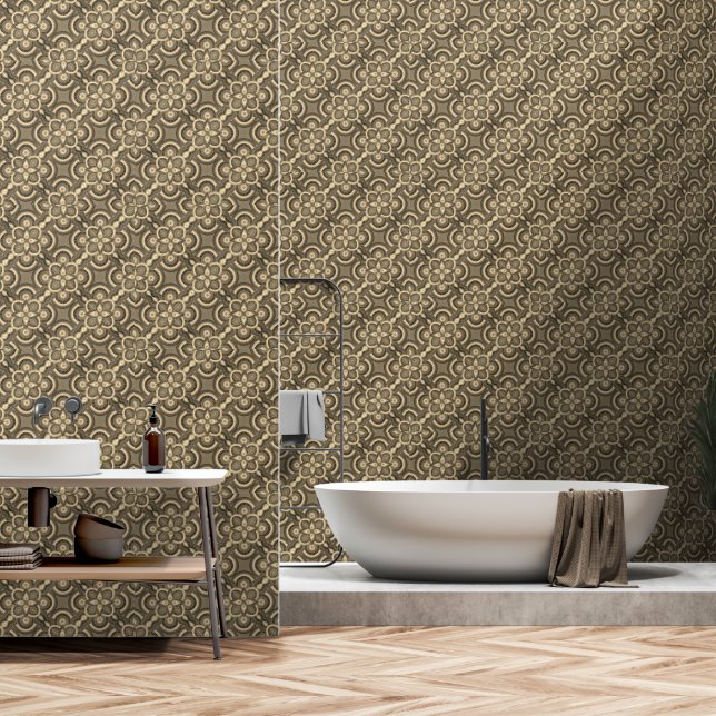 Stier und Gold Tribal Vinyl Tapete 2' x 4' (Badezimmer)