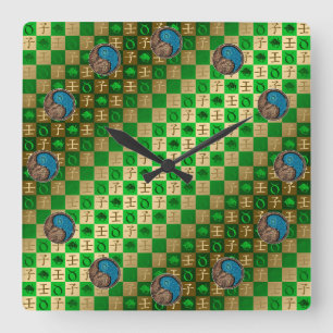 Stier & Wasser-Ratte Quadratische Wanduhr