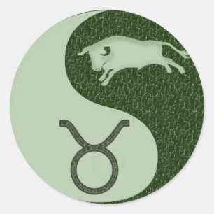 Stier Yin Yang Runder Aufkleber
