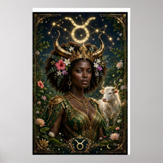 Stier-Zodiac Afrikanische Königin Poster
