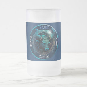 Stier-Zodiac individuell anpassbar Mattglas Bierglas