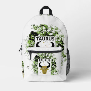 Stier-Zodiac-Meister des Schicksals Florale Kunst Bedruckter Rucksack