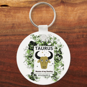Stier-Zodiac-Meister des Schicksals Florale Kunst Schlüsselanhänger