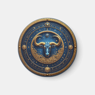 Stier-Zodiac-Stieremblem mit goldenem Ring Magnet