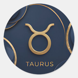 Stier-Zodiac-Symbol Luxus Gold Himmels- Runder Aufkleber