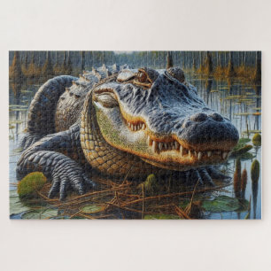 Stieralligator im Sumpf